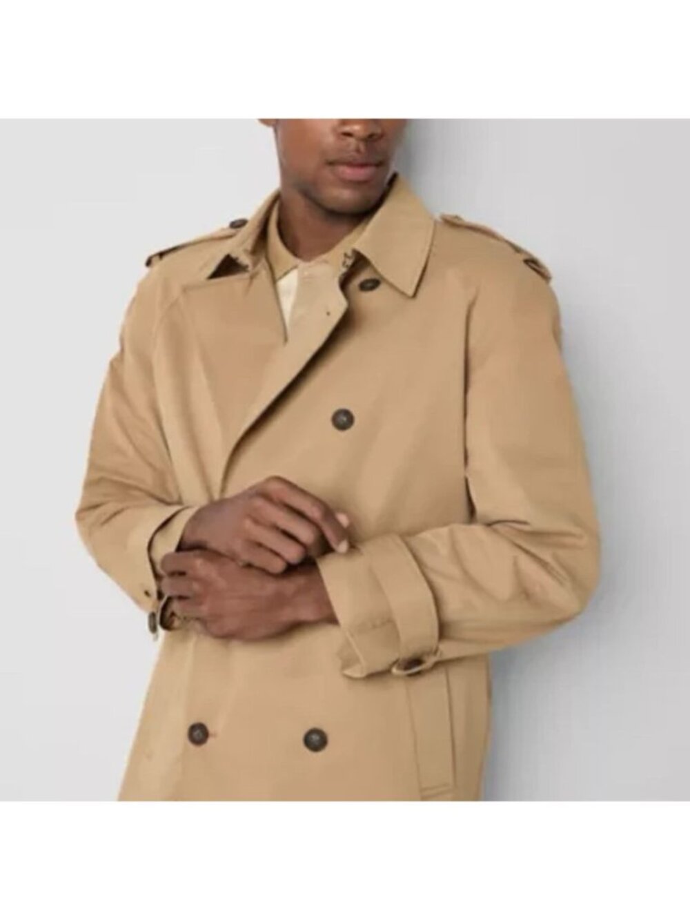 J. Ferrar Men’s Size XXL Florence Trench Coat Lapel Single-Breasted Jacket, New